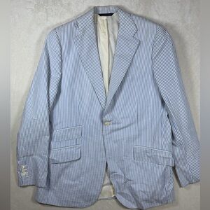 Brooks Brothers Golden Fleece Top Tier 42R Classic Seersucker Blazer Spot Coat
